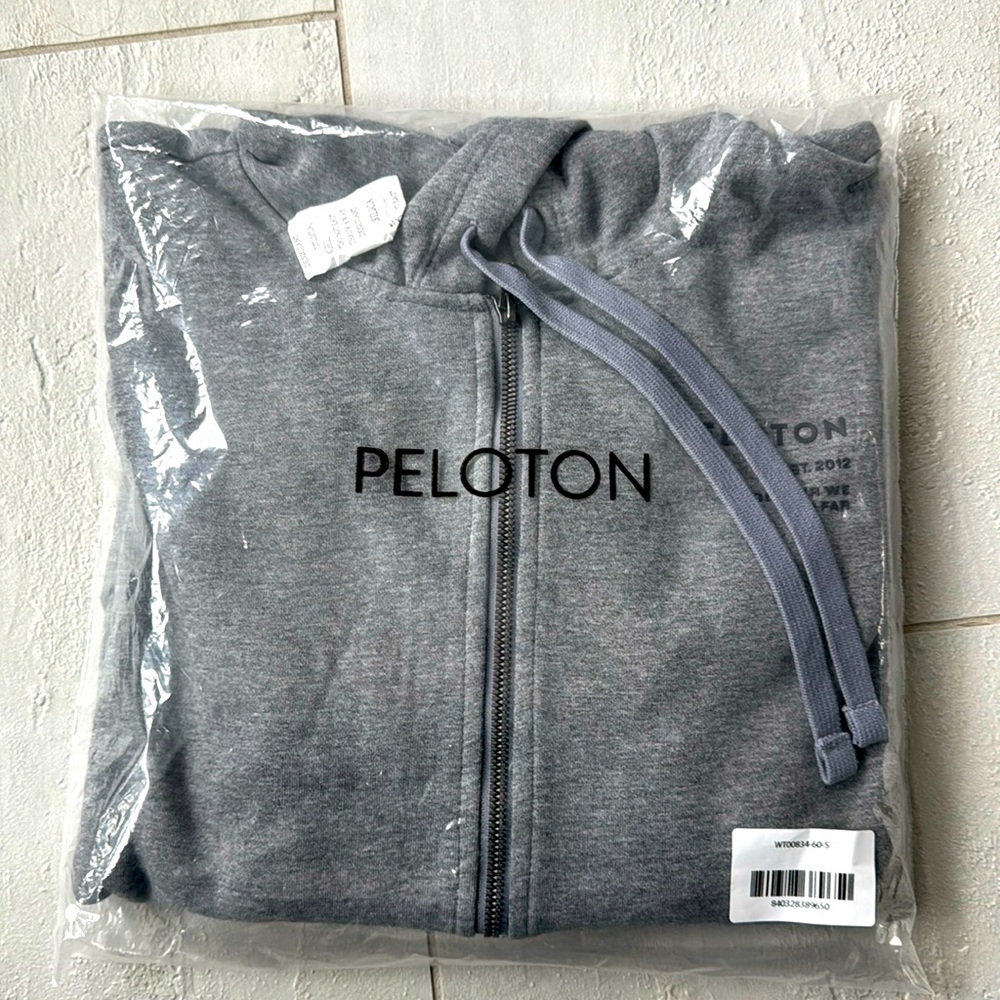 Heathered gray hoodie with zipper